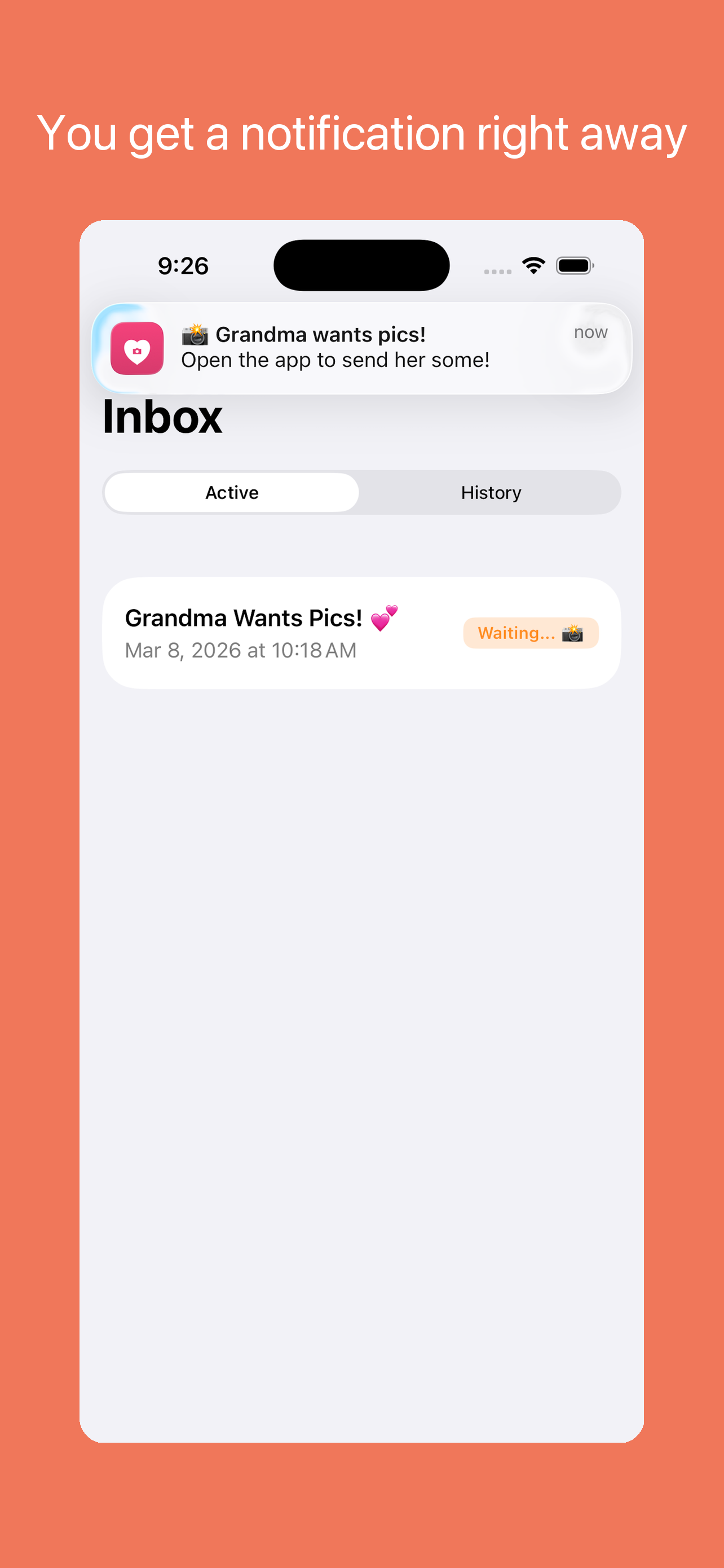 Family gets an instant notification